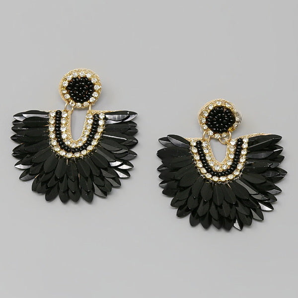 Sequin hot sale wing earrings