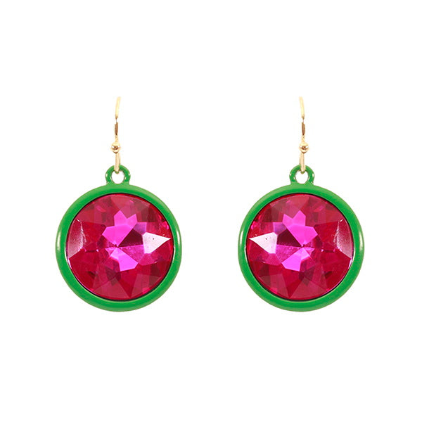 Jeweltos Circle Shape Geometric Drop Earrings