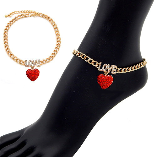 Heart Charm Anklet