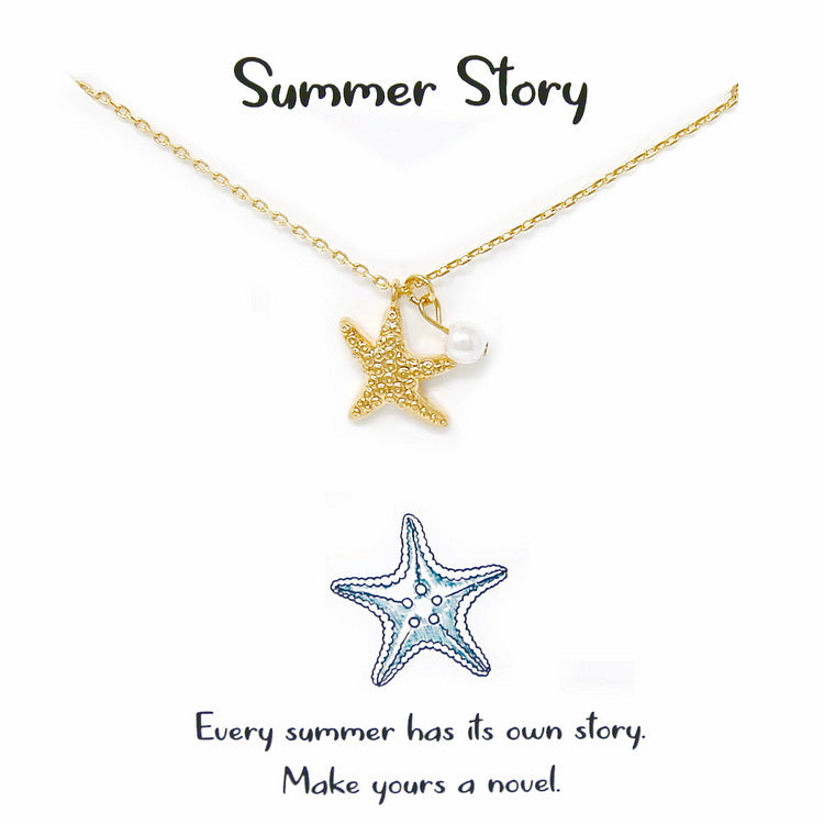 Quality Gold 14K White Brushed & Polished Sand Dollar Starfish Necklace  SF2671-17 - Fali Jewelers