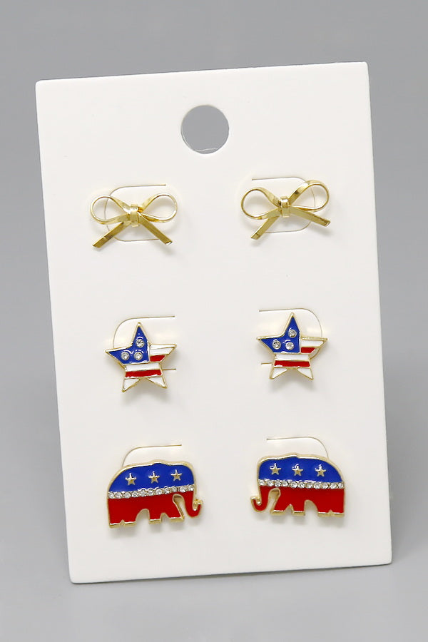 Betsey Johnson July 4 Patriotic Popcorn Earrings high quality + Necklace Jewelry Set