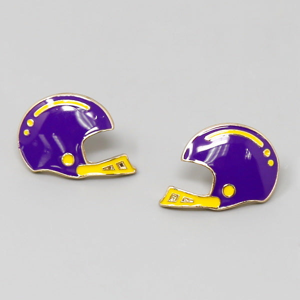 Game Day Football Helmet Enamel Stud Earrings – US Jewelry House