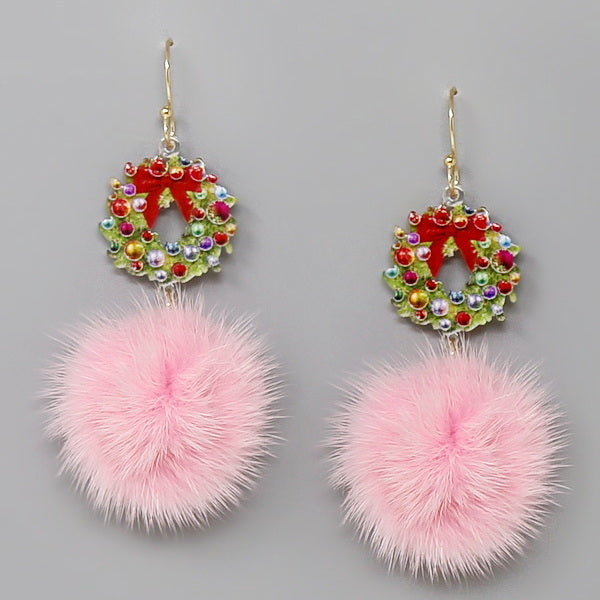 Christmas Pom Earrings