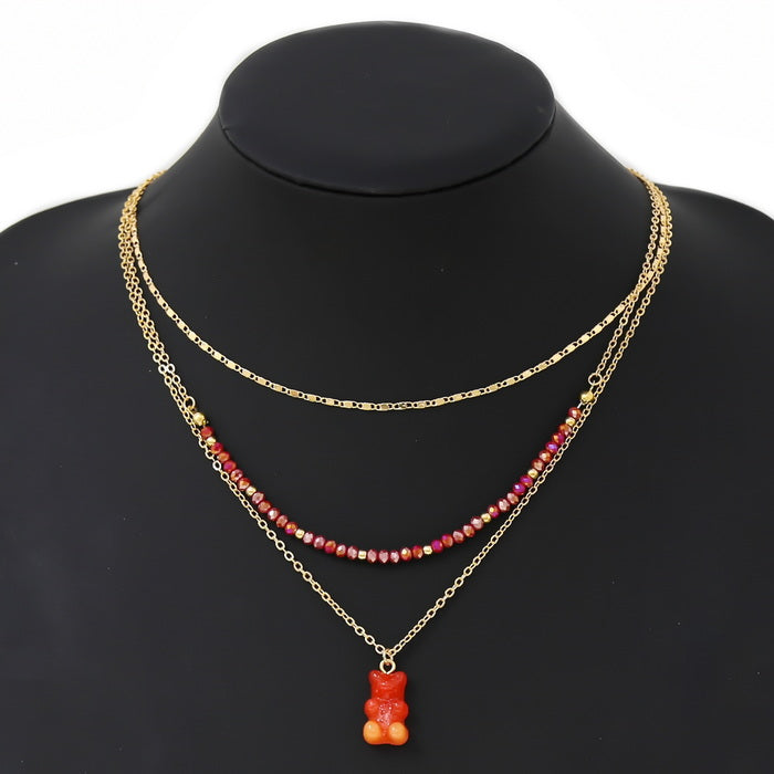 Haribo Gummy Bear Pendant Layered Chain Necklace – US Jewelry House