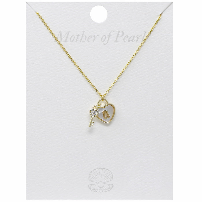 Heart Lock Necklace Gold