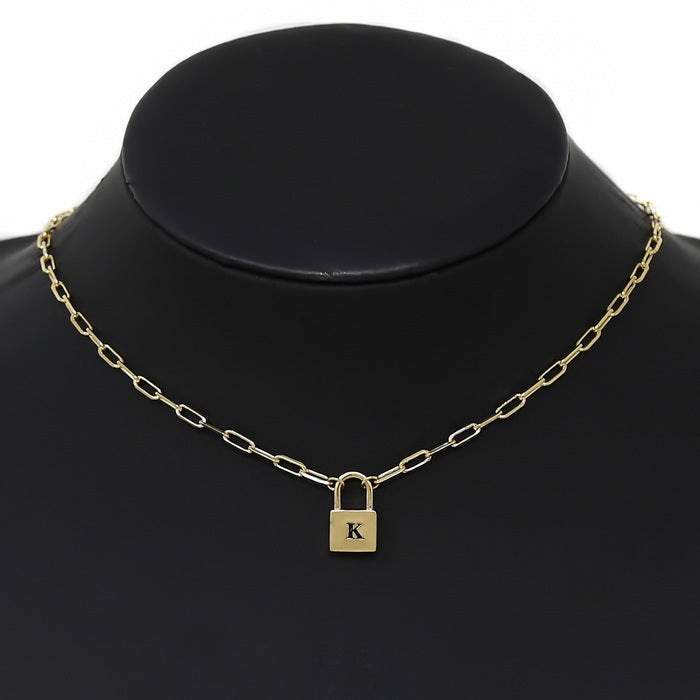 Initial Lock Necklace