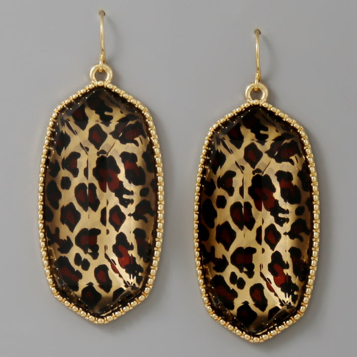 Animal Print Faceted Stone Drop Earrings – US Jewelry House